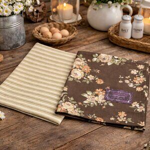 NWT 4 Vintage Cottage Farmhouse Victorian Style Floral Cotton Napkins